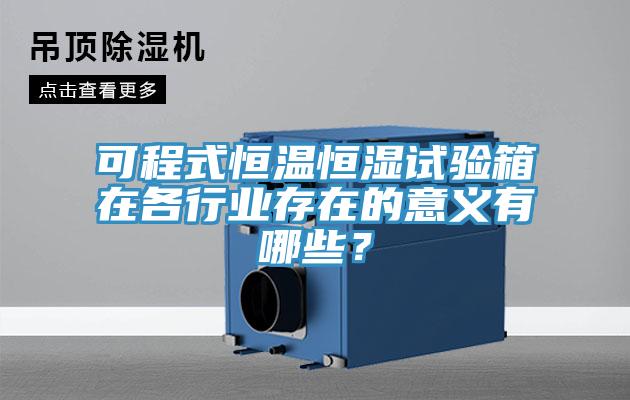 可程式恒溫恒濕試驗箱在各行業(yè)存在的意義有哪些？