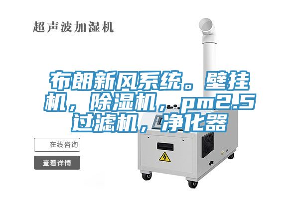 布朗新風(fēng)系統(tǒng)。壁掛機(jī)，除濕機(jī)，pm2.5過濾機(jī)，凈化器
